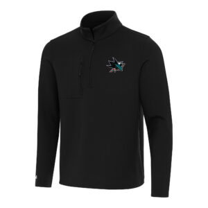 Men's Antigua  Black San Jose Sharks Insider Quarter-Zip Top