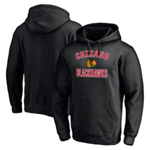 Men's Black Chicago Blackhawks Victory Arch Pullover Hoodie