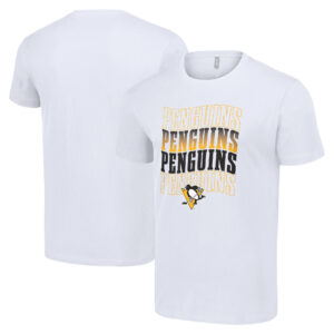 Men's Starter White Pittsburgh Penguins Four Team Name Logo T-Shirt