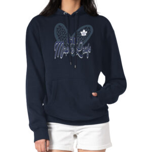 Women's G-III 4Her by Carl Banks Navy Toronto Maple Leafs Animal Print Heart Fleece Pullover Hoodie