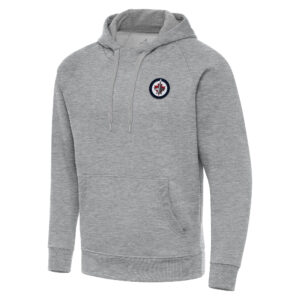 Men's Antigua Heather Gray Winnipeg Jets Big & Tall Victory Pullover Hoodie