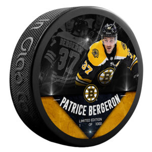 Patrice Bergeron Boston Bruins Unsigned Fanatics Exclusive Player Hockey Puck - Limited Edition of 1000