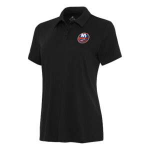 Women's Antigua Black New York Islanders Reprocess Polo