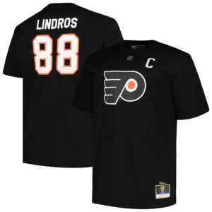 Men's Profile Eric Lindros Black Philadelphia Flyers Big & Tall Captain Patch Name & Number T-Shirt