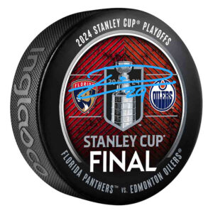 Leon Draisaitl Edmonton Oilers 2024 Stanley Cup Final Dueling Matchup Autographed Hockey Puck