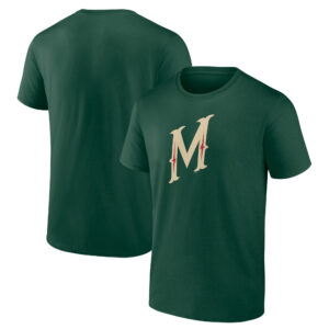 Men's Green Minnesota Wild Shoulder Patch Logo T-Shirt