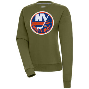 Women's Antigua Olive New York Islanders Victory Pullover Sweatshirt