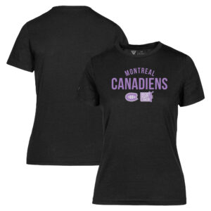 Women's Levelwear Black Montreal Canadiens Hockey Fights Cancer Maddox Resilient T-Shirt