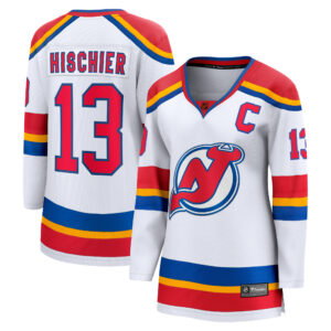 Women's Fanatics Nico Hischier White New Jersey Devils Captain Patch Special Edition 2.0 Breakaway Player Jersey