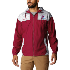 Men's Columbia Burgundy Colorado Avalanche Omni-Shade Flash Challenger Full-Zip Windbreaker Jacket