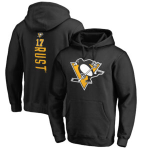 Men's Bryan Rust Black Pittsburgh Penguins Backer Name & Number Pullover Hoodie