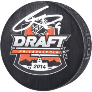 Ryan Donato Seattle Kraken Autographed 2014 NHL Draft Logo Hockey Puck