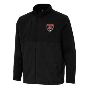 Men's Antigua Black Florida Panthers Daily Fused Full-Zip Jacket