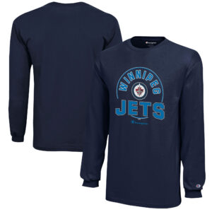 Youth Champion  Navy Winnipeg Jets Long-Sleeve Jersey T-Shirt