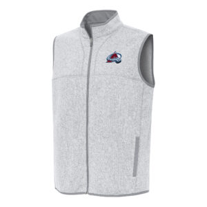 Men's Antigua Heather Gray Colorado Avalanche Fortune Full-Zip Vest