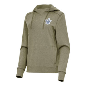 Women's Antigua Olive Toronto Maple Leafs Justice Pullover Hoodie