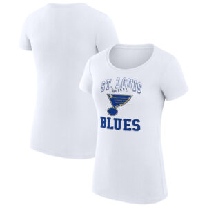 Women's G-III 4Her by Carl Banks White St. Louis Blues Team Logo Graphic Fitted T-Shirt