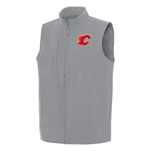 Men's Antigua Gray Calgary Flames Regard Full-Zip Vest