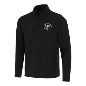 Men's Antigua  Black Pittsburgh Penguins Insider Quarter-Zip Top