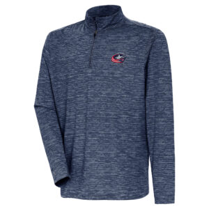 Men's Antigua  Heather Navy Columbus Blue Jackets Determined Quarter-Zip Sweatshirt