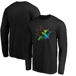 Men's Black San Jose Sharks Team Pride Logo Long Sleeve T-Shirt