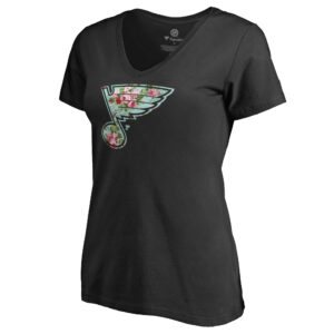 Women's Black St. Louis Blues Lovely V-Neck T-Shirt