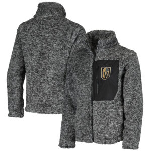 Girls Youth Black Vegas Golden Knights Fan Gear Sherpa Full-Zip Jacket