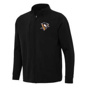 Men's Antigua Black Pittsburgh Penguins Regard Full-Zip Jacket