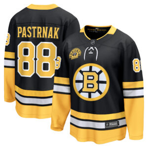 Men's Fanatics David Pastrnak Black Boston Bruins 100th Anniversary Premier Breakaway Player Jersey