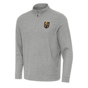 Men's Antigua Heather Gray Vegas Golden Knights Subtle Quarter-Zip Sweatshirt