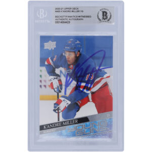 K'Andre Miller New York Rangers Autographed 2020-21 Upper Deck Young Guns #469 Beckett Fanatics Witnessed Authenticated Rookie Card