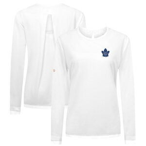 Women's Levelwear White Toronto Maple Leafs Sequoia Primary Logo Long Sleeve T-Shirt