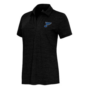 Women's  Antigua Heather Black St. Louis Blues Layout V-Neck Polo