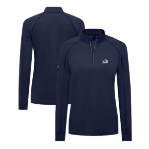 Women's Levelwear Navy Colorado Avalanche Kinetic Insignia Core Quarter-Zip Pullover Top