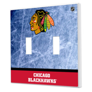 Chicago Blackhawks Wordmark Double Toggle Lightswitch Plate