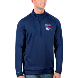 Men's Antigua Royal New York Rangers Generation Quarter-Zip Pullover Jacket