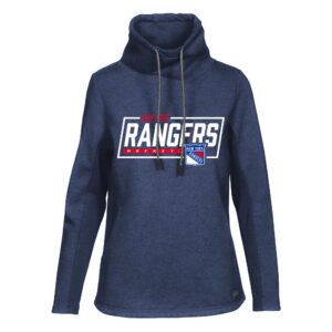 Women's Levelwear Navy New York Rangers Loop Boxed In Design Pullover Hoodie