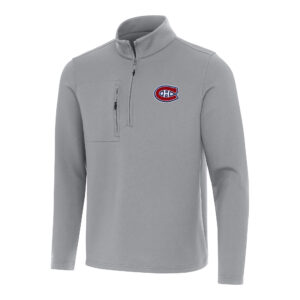 Men's Antigua  Gray Montreal Canadiens Insider Quarter-Zip Top