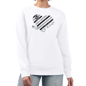 Women's G-III 4Her by Carl Banks  White Los Angeles Kings Heart Graphic Pullover Sweatshirt