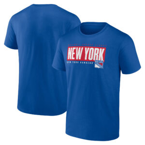 Men's Fanatics Blue New York Rangers Blocked Out T-Shirt