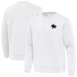 Men's Antigua White San Jose Sharks Relevant Lightweight Pullover Sweatshirt