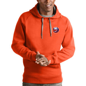 Men's Antigua Orange New York Islanders Victory Pullover Hoodie