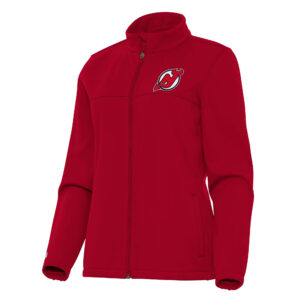 Women's Antigua Red New Jersey Devils Links 2 Full-Zip Golf Jacket