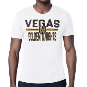 Men's Starter White Vegas Golden Knights Mesh Look Team Name T-Shirt