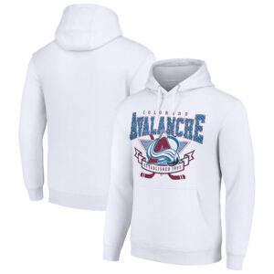 Men's Starter White Colorado Avalanche Team Logo Graphic Fleece Tri-Blend Pullover Hoodie