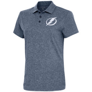 Women's Antigua  Heather Navy Tampa Bay Lightning Motivated Polo