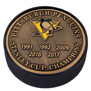 Pittsburgh Penguins 5-Time Stanley Cup Champions Medallion Collection Puck