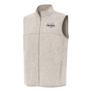 Men's Antigua Oatmeal Washington Capitals Fortune Full-Zip Vest