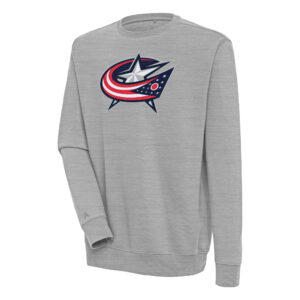 Men's Antigua  Heather Gray Columbus Blue Jackets Victory Pullover Sweatshirt