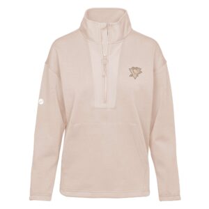 Women's Levelwear Tan Pittsburgh Penguins Await Quarter-Zip Pullover Top